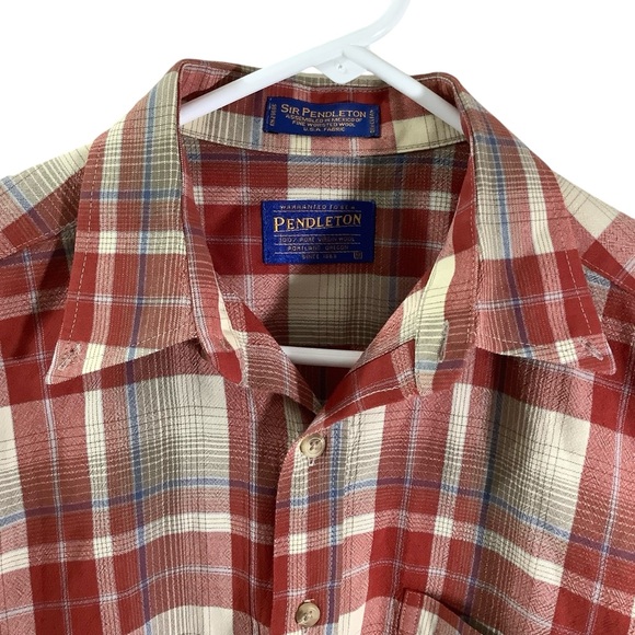 Sir Pendleton Wool Plaid Button Down Shirts Long Sleeve - Picture 4 of 13